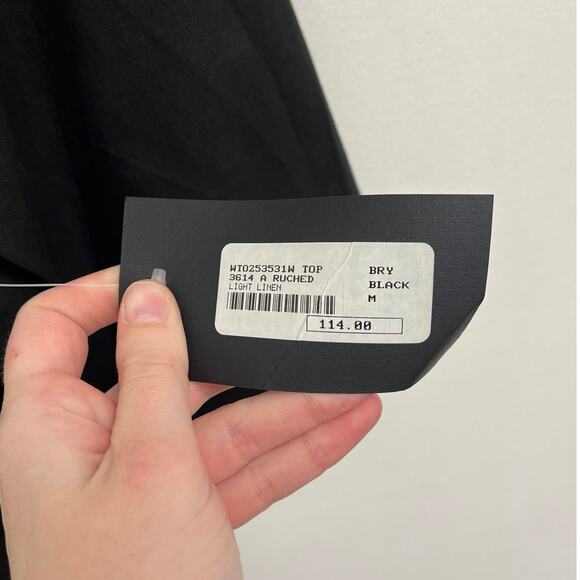 NWT Bryn Walker Linen A-Line Lagenlook Ruched Asymmetrical Art to Wear Tunic Med - Picture 10 of 14